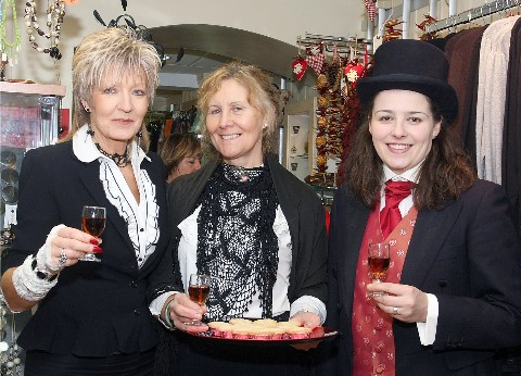 Charlotte Exton, Dawn Barton and Marion Powell of Exton's clothes shop