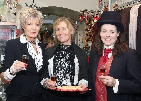 Charlotte Exton, Dawn Barton and Marion Powell of Exton's clothes shop
