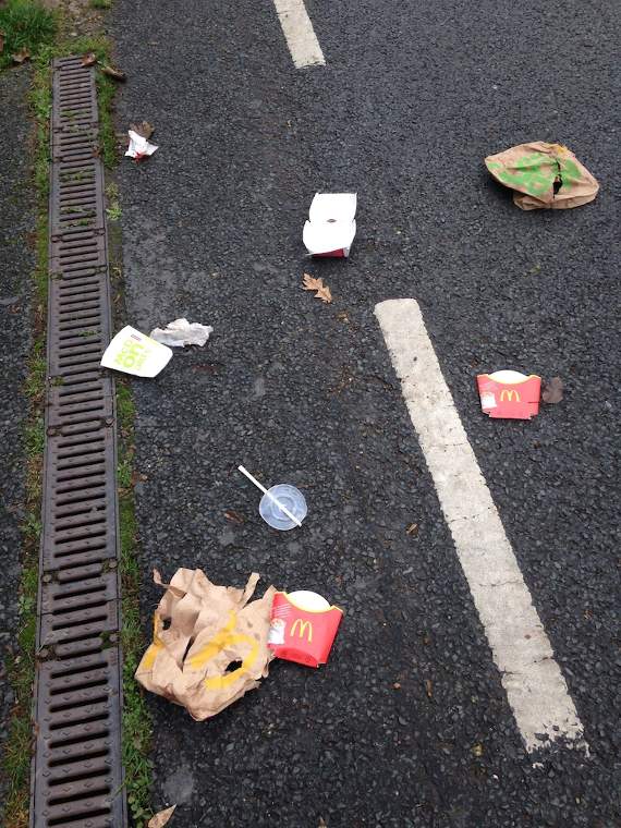 McDonald's wrappers at Govilon
