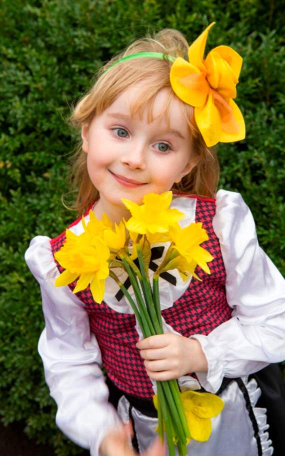 St David’s Day Daffodils at Usk Church in Wales Primary School