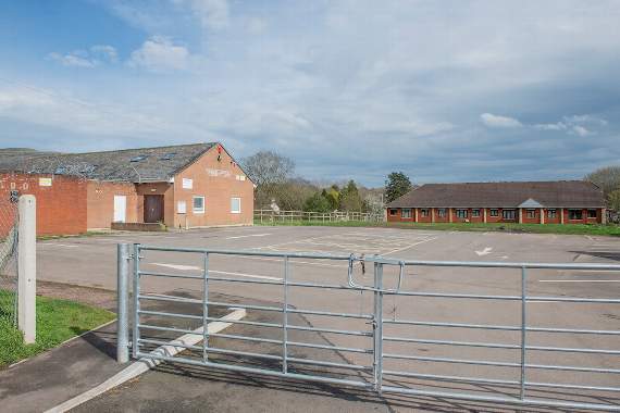 The empty car park at the community hall