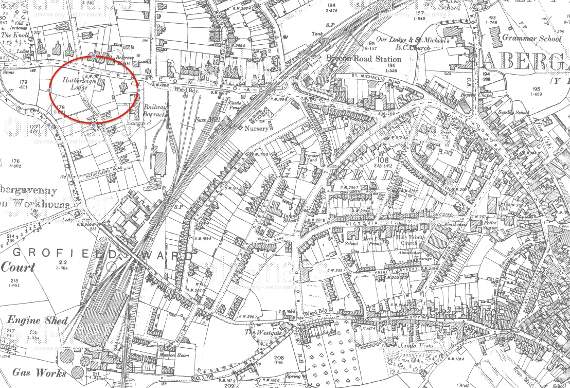 A contemporary map showing the murder scene