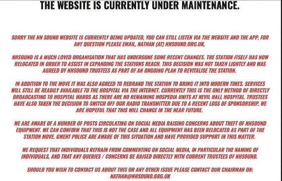 The message on the NHSound website