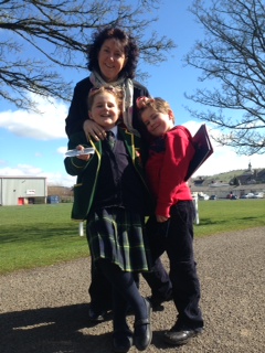 Carwyn and sister Antonia with their mother Ceri Scott-Howell