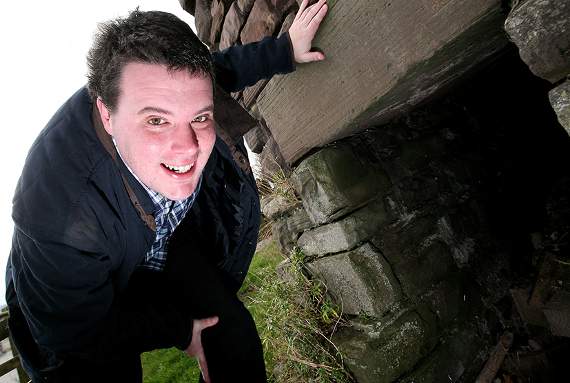 Louie Evans at the castle tower