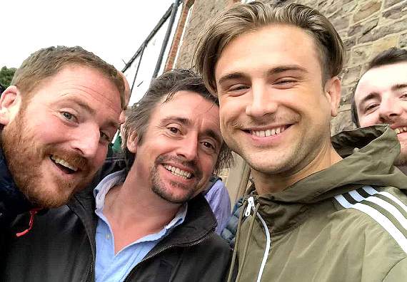 Richard Hammond is pictured between Andrew Baird, left, and Kier Hughes
