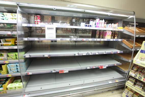 No milk in the Co-op's refrigerator