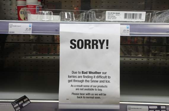 A sign in the Co-op says 'sorry' and explains the problem