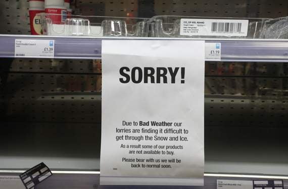 A sign in the Co-op says 'sorry' and explains the problem