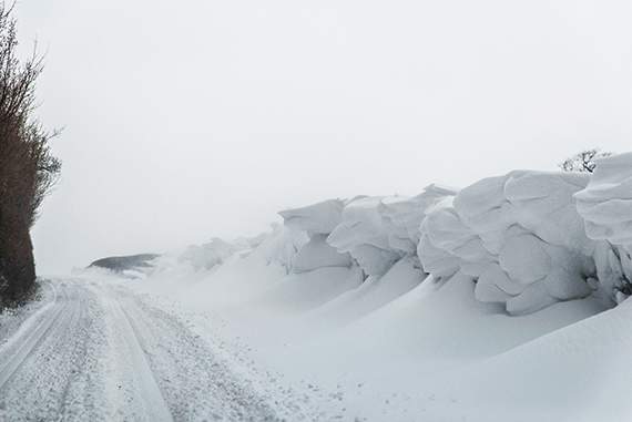High snow drifts outside Upper Chapel. Picture by Iain McIntosh