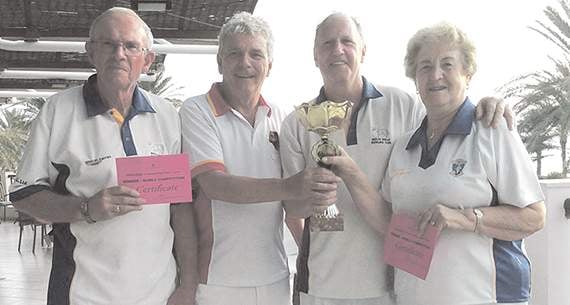 This year’s winners pictured (left to right) Clive Barrett, Colin Dodd, Steve Jones and Annette Barrett, pictured on the Hotel veranda