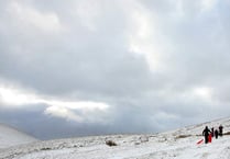 Snow's here - white blanket over the Brecon Beacons