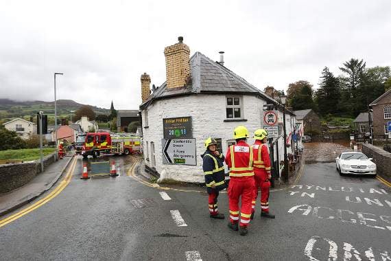 Fire crews at the Bridge End Inn