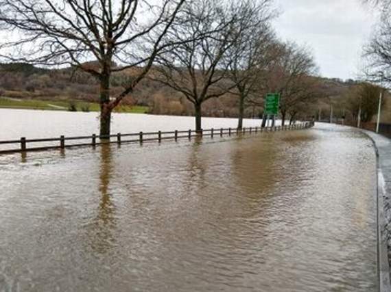 Flooding in Llanelwedd Picture by Richard Walters
