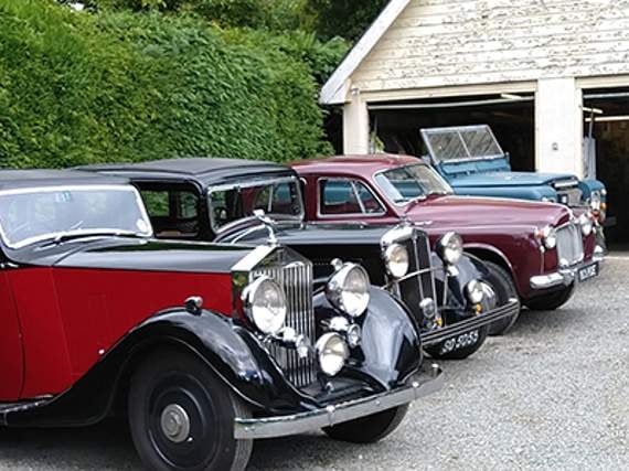 The car collection which can be seen at Llanfair Waterdine this weekend