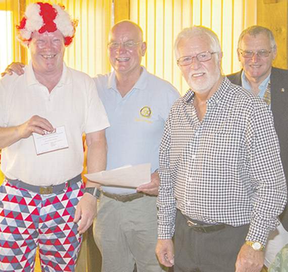 Best dressed: John Cox, winner of the best dressed golfer. Presenting the award are (left-right) rotarians Richard Davies, Dave Peters and rotary president, David Mussell