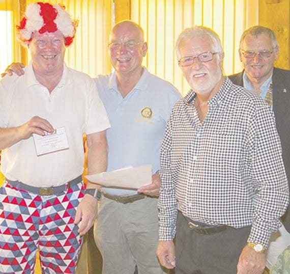 Best dressed: John Cox, winner of the best dressed golfer. Presenting the award are (left-right) rotarians Richard Davies, Dave Peters and rotary president, David Mussell