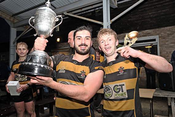 Captain Gareth Downey and man of the match Harry Summers