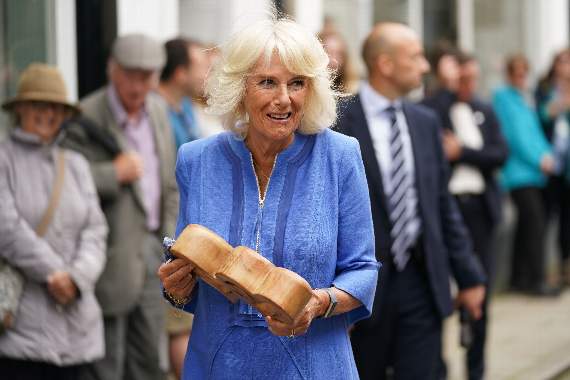 Onlookers welcome the Duchess of Cornwall