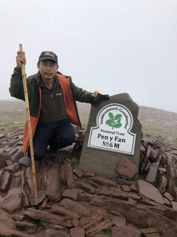 Mahadev at the top of Pen y Fan