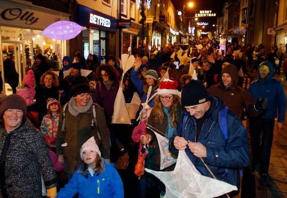 The lantern parade in Aberystwyth