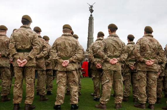 Standing at the cenotaph in Aberystwyth