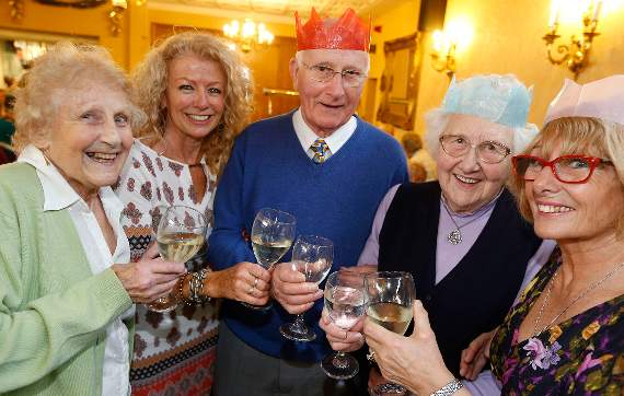 Pictured are Mona Morris, Cllr Wendy Morris, Goronwy Edwards MBE, the oldest member 90-year-old Megan Jones and Cllr Mair Benjamin.