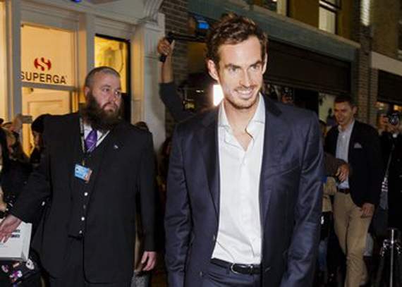 Hugh Richards on security duty for Andy Murray