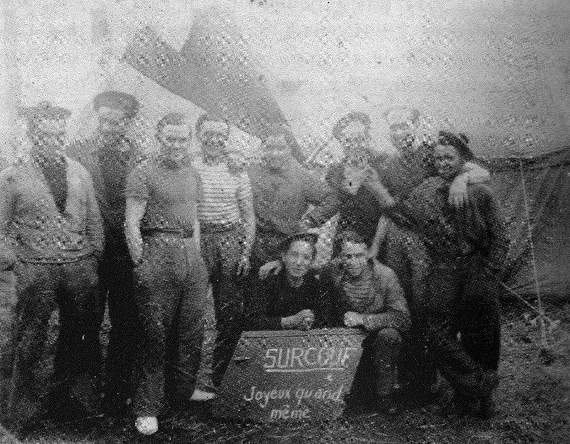 Members of the Surcouf submarine crew during their stay at Barmouth