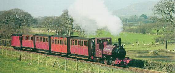 In celebration of the 150th anniversary locomotives No.1 Talyllyn and No.2 Dolgoch were repainted in what could have been their original livery. Here Talyllyn is seen on a photographic charter on 17 March 2015