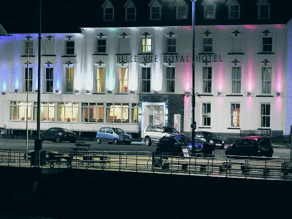 e Belle Vue Hotel sporting the colours of the French flag