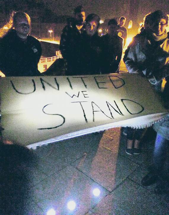 People at the vigil on Sunday night