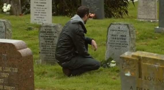 In a clip from the advert, a man recites part of the Lord’s Prayer while visiting a grave