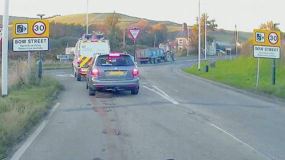 The tractor suspected of leaving the trail of human waste