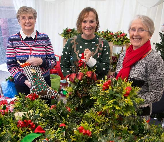 Esta Davies, Lyn Bush and Meifis Howell Griffiths, raising funds for the castle