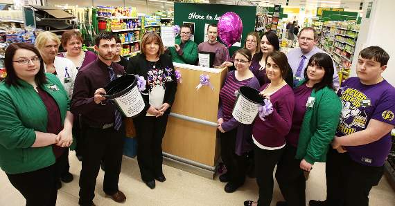 Staff of Morrisons in Aberystwyth are raising money in memory of their colleague