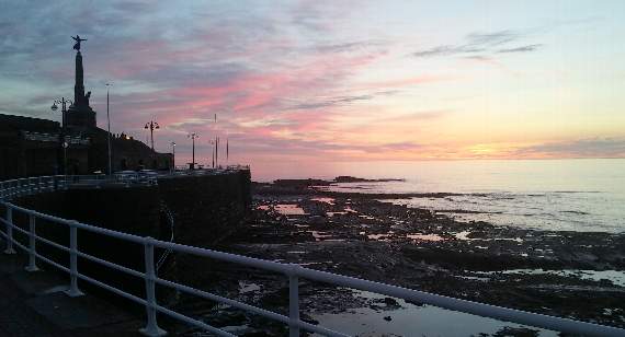 Emma Towner sent in this photo of the sunset reflected in the rockpools below Aberystwyth War Memorial