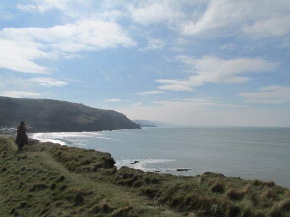 Approaching Clarach, with Aberystwyth prom just visible in the distance