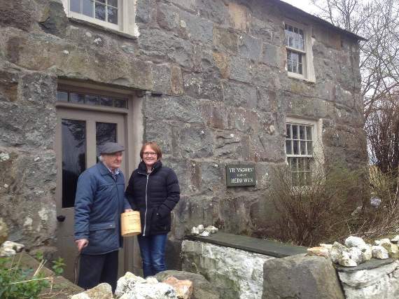 Hedd Wyn’s nephew Gerald Williams and Snowdonia National Park official Sian Griffiths outside Yr Ysgwrn