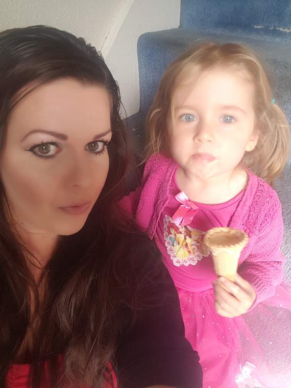 Cayla Owen, pictured with her two-year-old daughter Maddison, had a lucky escape as they were away visiting family when their home was destroyed by an explosion