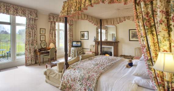one of the four-poster bedrooms at Roxburghe Hotel
