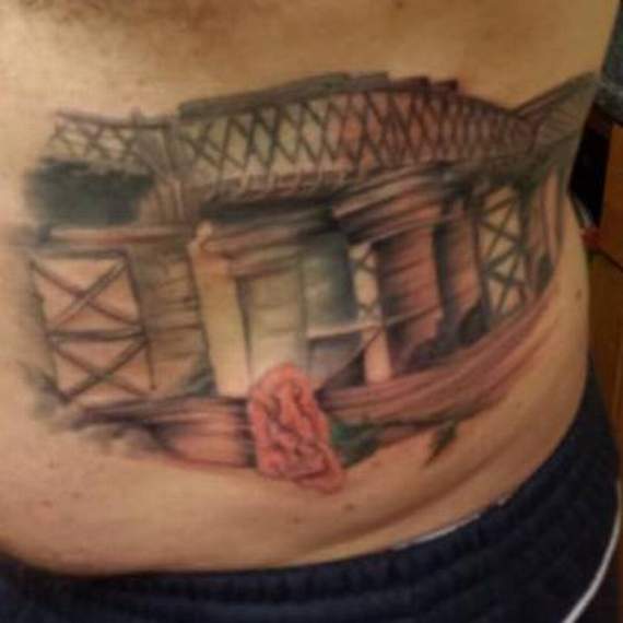 Mike's unique tattoo which is 4x8 inches