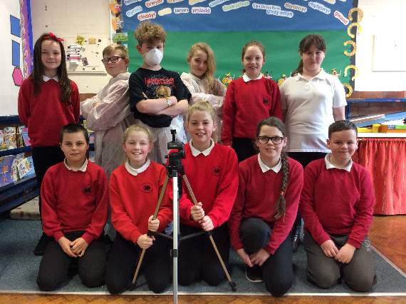 Pupils at Ysgol Cefn Coch who created the film