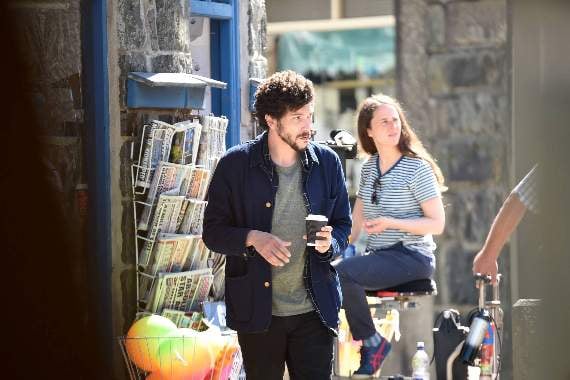Joel Fry, who has starred in Game of Thrones and sitcom Plebs, was among those filming in the square in Dolgellau