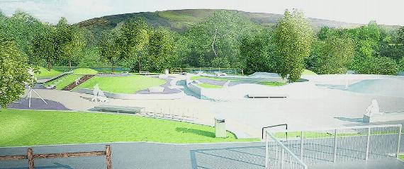 An artist's impression of how the skatepark will look