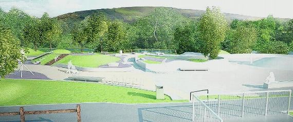 An artist's impression of how the skatepark will look
