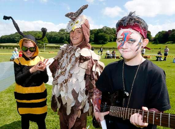 Best Dressed Individual Secondary School Child: winner, Charlie Mann as “Gwdi Hw”; Dafydd Bagiley, runner-up as Bumble Bee; and third place, Cai Williams as Rocker