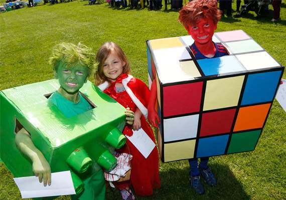 Best Dressed Individual Primary School Child: winner, Bryn Williams as a Rubix Cube; runner-up, Dafydd Williams, the Lego man; and third place, Evie Wakeham as Little Red Riding Hood