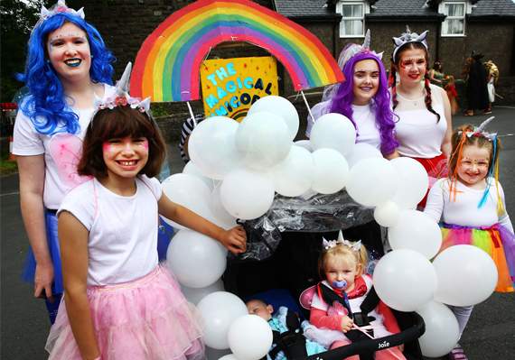 The Magical Unicorns: Cari Jones, Alaw Jones, Tegan Roberts, Bethany Clarke, Ffion Davies, Eva Davies and Harry Davies