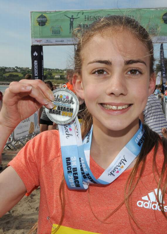 The first female home in the Abersoch Holiday Homes 3K Beach Race was Holly Weedall, who finished in an impressive time of 15.06 minutes